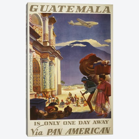 Vintage Travel Poster For Guatemala, Circa 1938 Canvas Print #TRK3980} by Stocktrek Images Canvas Art