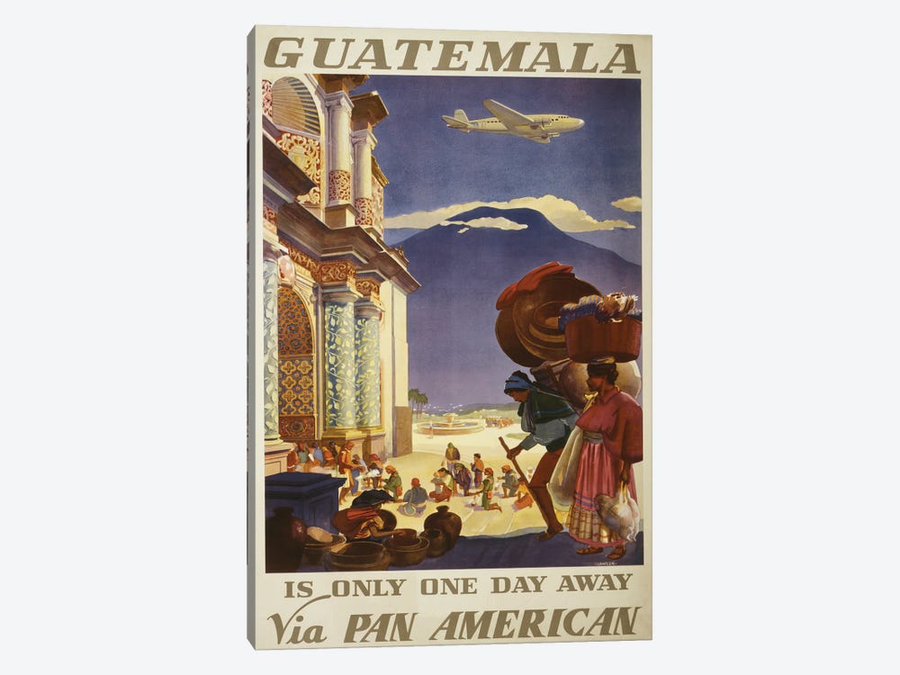 Vintage Travel Poster For Guatemala, Circa 1938 by Stocktrek Images 1-piece Art Print