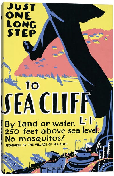 Vintage Travel Poster Promoting Sea Cliff, Long Island For Tourism Canvas Art Print