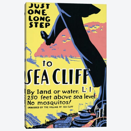Vintage Travel Poster Promoting Sea Cliff, Long Island For Tourism Canvas Print #TRK4003} by Stocktrek Images Canvas Art