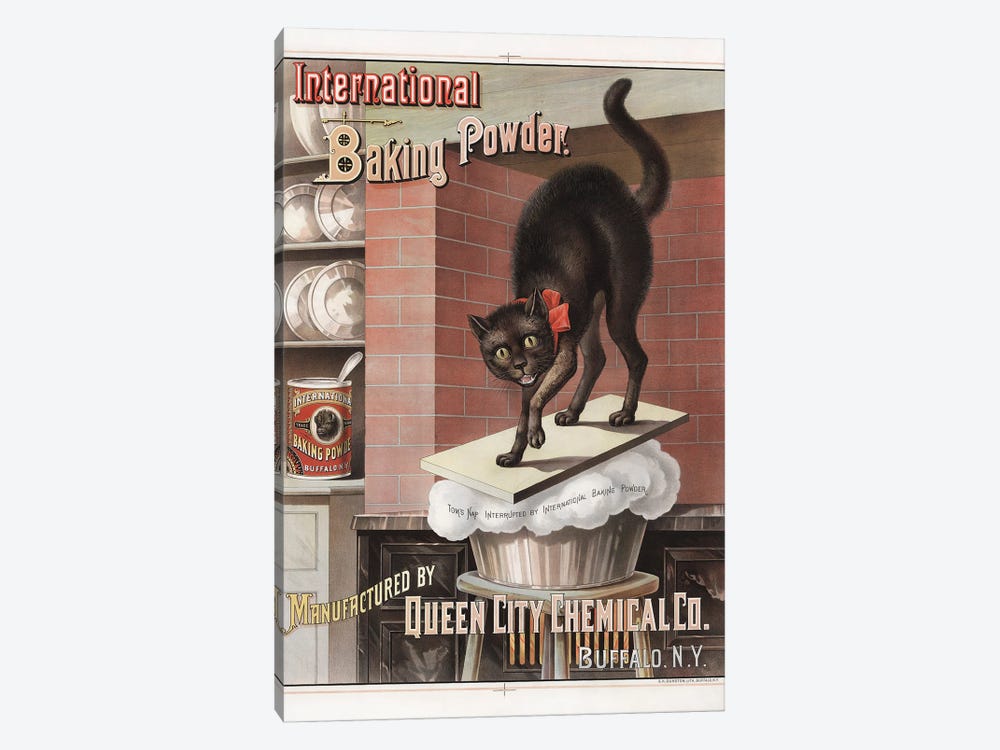 Advertisement For International Brand Baking Powder, Showing A Cat Awakened By Bread Rising by Vernon Lewis Gallery 1-piece Canvas Art