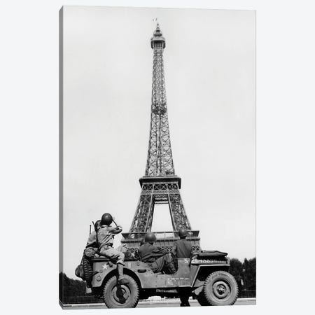 American Soldiers Viewing The Eiffel Tower After The Liberation Of Paris France, 1944 Canvas Print #TRK4025} by Vernon Lewis Gallery Canvas Art Print