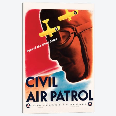 Civil Air Patrol: Eyes Of The Home Skies, World War II Aviation Print Canvas Print #TRK4029} by Vernon Lewis Gallery Canvas Wall Art