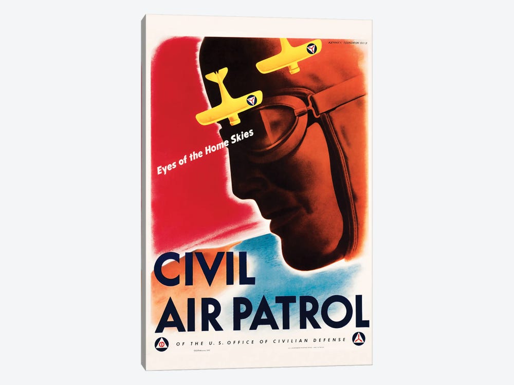 Civil Air Patrol: Eyes Of The Home Skies, World War II Aviation Print by Vernon Lewis Gallery 1-piece Canvas Artwork