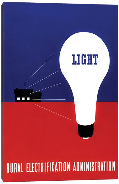 Mid 20th Century Artwork Created For Teh Rural Electrification Administration Canvas Art Print - Vernon Lewis Gallery