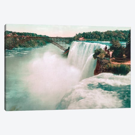 The American Falls Of Niagara Falls Taken From Goat Island In 1898 Canvas Print #TRK4040} by Vernon Lewis Gallery Canvas Artwork