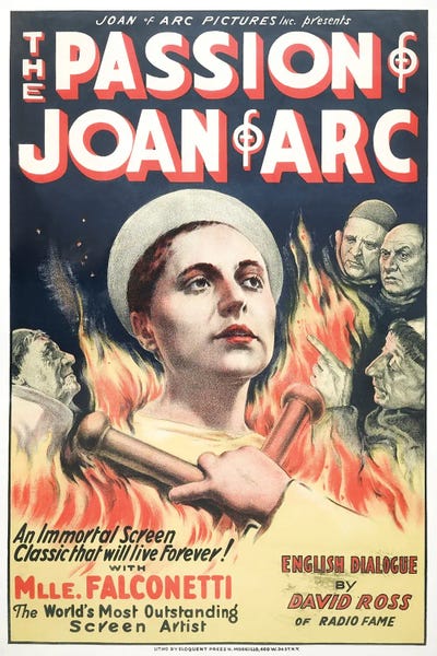 The Passion Of Joan Of Arc Movie Promotional Ad by Vernon Lewis Gallery canvas print