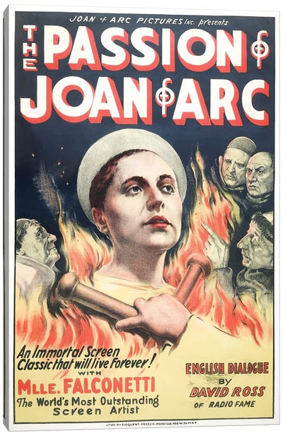 The Passion Of Joan Of Arc Movie Promotional Ad Canvas Art Print - Vernon Lewis Gallery