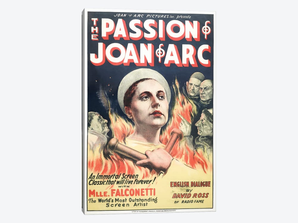 The Passion Of Joan Of Arc Movie Promotional Ad by Vernon Lewis Gallery 1-piece Canvas Artwork