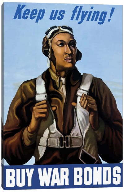 US Military Propaganda Image Of A Tuskegee Airman Canvas Art Print