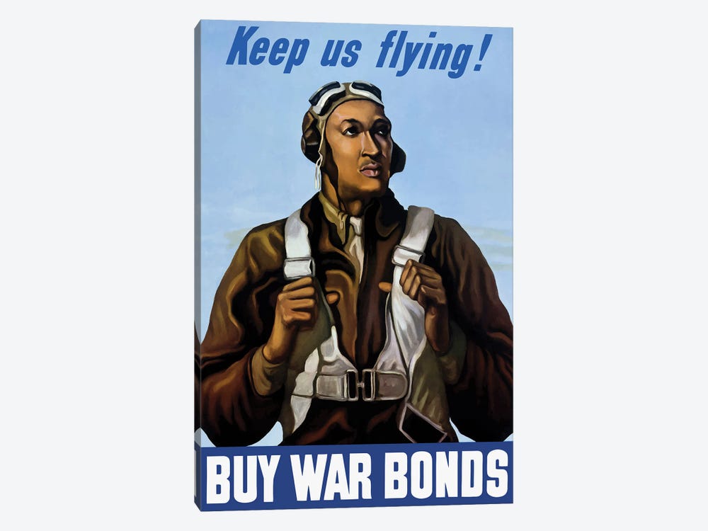 US Military Propaganda Image Of A Tuskegee Airman by Vernon Lewis Gallery 1-piece Art Print