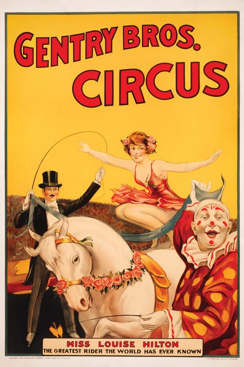 Vintage Gentry Bros Circus Poster