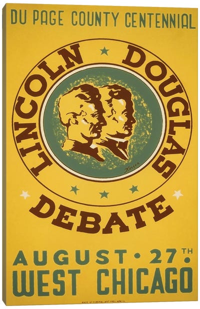 Vintage WPA Poster Advertising A Reenactment Of The Lincoln-Douglas Debate Canvas Art Print