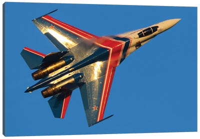 A Su-35S Jet Fighter Of The Russian Knights Aerobatics Team Of The Russian Air Force In Flight II Canvas Art Print