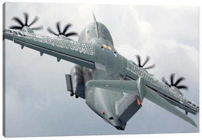 A400M Military Transport Airplane Taking Off Canvas Art Print - Military Aircraft Art