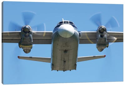 An An-26 Military Transport Airplane Of The Russian Air Force Taking Off, Vladimir, Russia Canvas Art Print - Military Aircraft Art