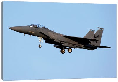 An F-15E Strike Fighter Of The United States Air Force In Flight I Canvas Art Print - Jordy Blue