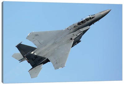 An F-15E Strike Fighter Of The United States Air Force In Flight III Canvas Art Print - Jordy Blue
