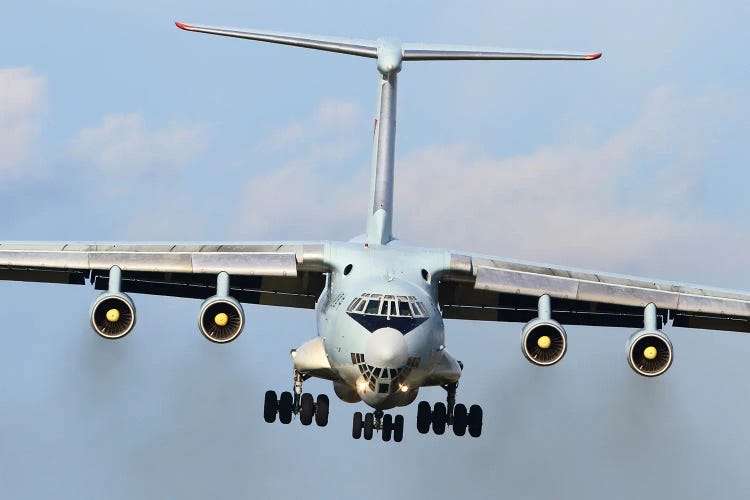 An Il-76Md Military Transport Aircraft Of The Russian Air Force Prepares For Landing