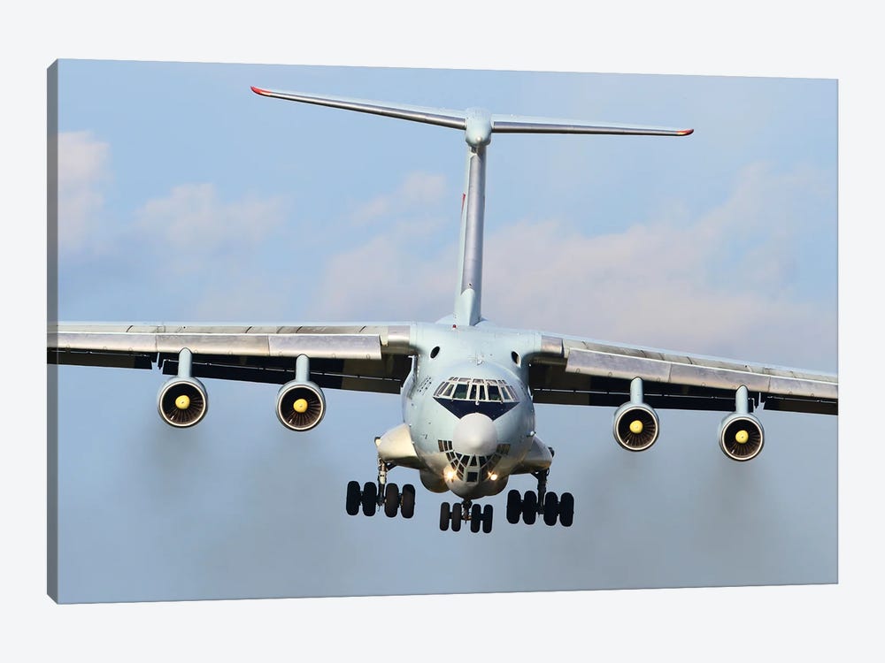 An Il-76Md Military Transport Aircraft Of The Russian Air Force Prepares For Landing by Artem Alexandrovich 1-piece Canvas Wall Art