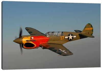 P-40 Warhawk Flying Over Chino, California Canvas Art Print