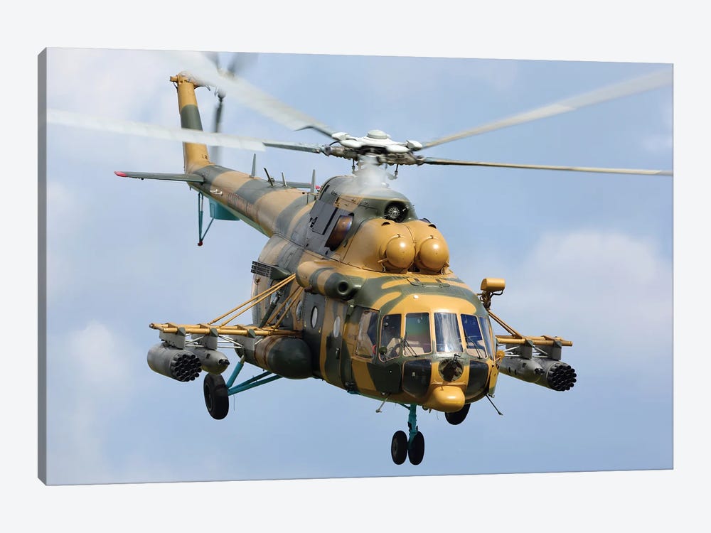 Mil Mi-171Sh Transport Helicopter Of The Kazhakhstan Air Force In Flight by Artem Alexandrovich 1-piece Art Print