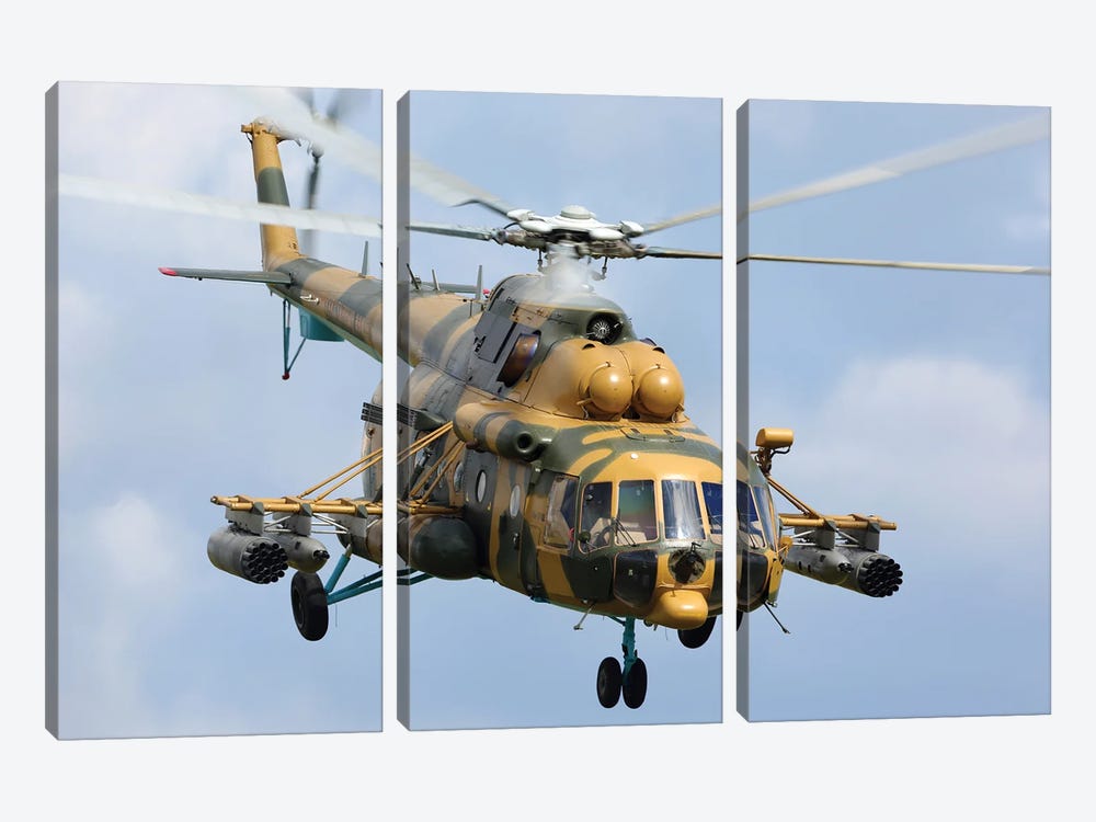 Mil Mi-171Sh Transport Helicopter Of The Kazhakhstan Air Force In Flight by Artem Alexandrovich 3-piece Art Print