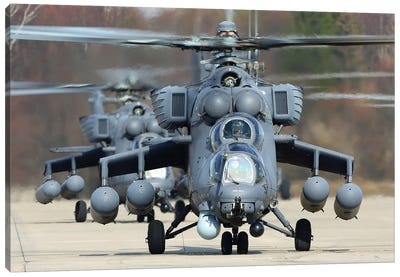 Mil Mi-35M Attack Helicopter Of The Russian Air Force, Kubinka, Russia II Canvas Art Print