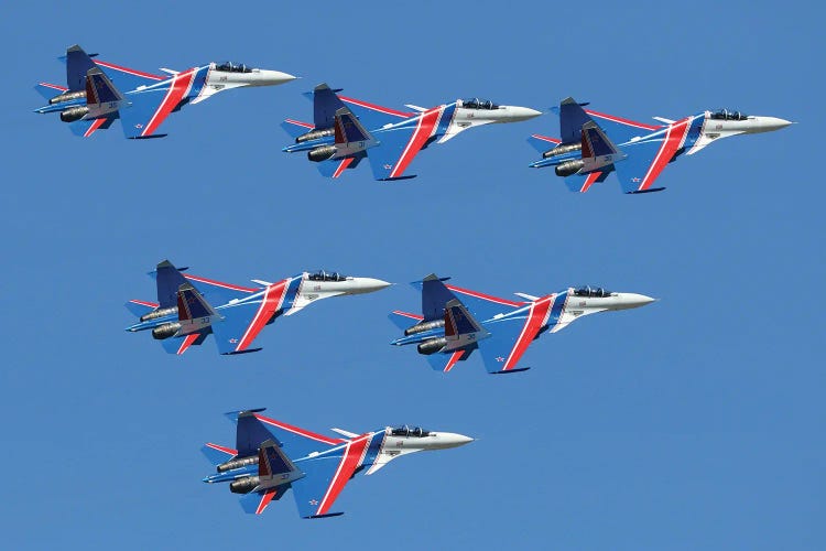 Su-30Sm Aircraft Of The Russian Knights Aerobatics Team Of The Russian Air Force