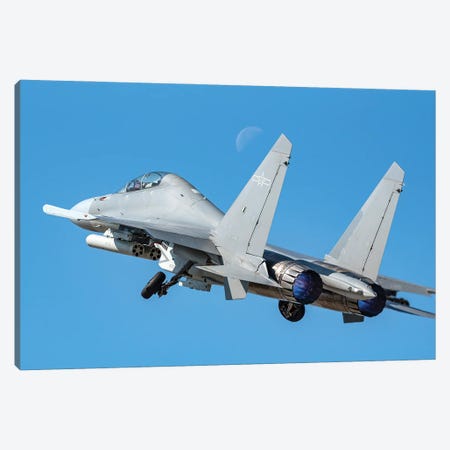 People'S Liberation Army Air Force J-16 Strike Fighter Aircraft Taking Off Canvas Print #TRK4078} by Daniele Faccioli Canvas Print