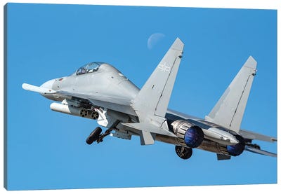 People'S Liberation Army Air Force J-16 Strike Fighter Aircraft Taking Off Canvas Art Print
