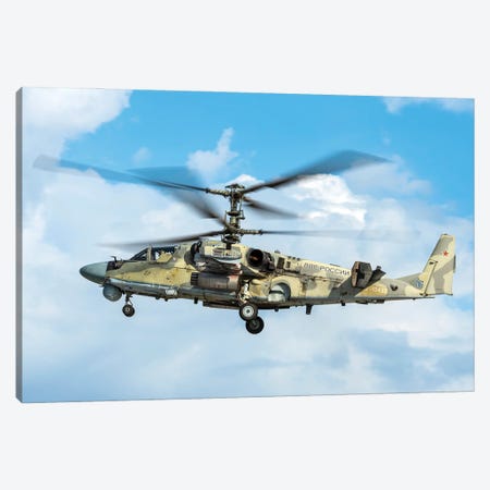 Russian Aerospace Forces Ka-52 Attack Helicopter In Flight, Russia Canvas Print #TRK4079} by Daniele Faccioli Canvas Art Print