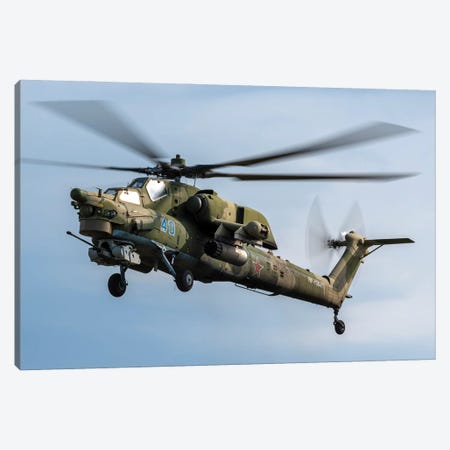 Russian Aerospace Forces Mi-28N Helicopter In Flight, Ryazan, Russia Canvas Print #TRK4080} by Daniele Faccioli Canvas Artwork