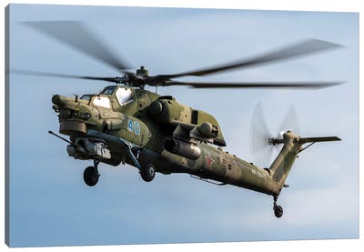 Russian Aerospace Forces Mi-28N Helicopter In Flight, Ryazan, Russia Canvas Art Print - Jordy Blue