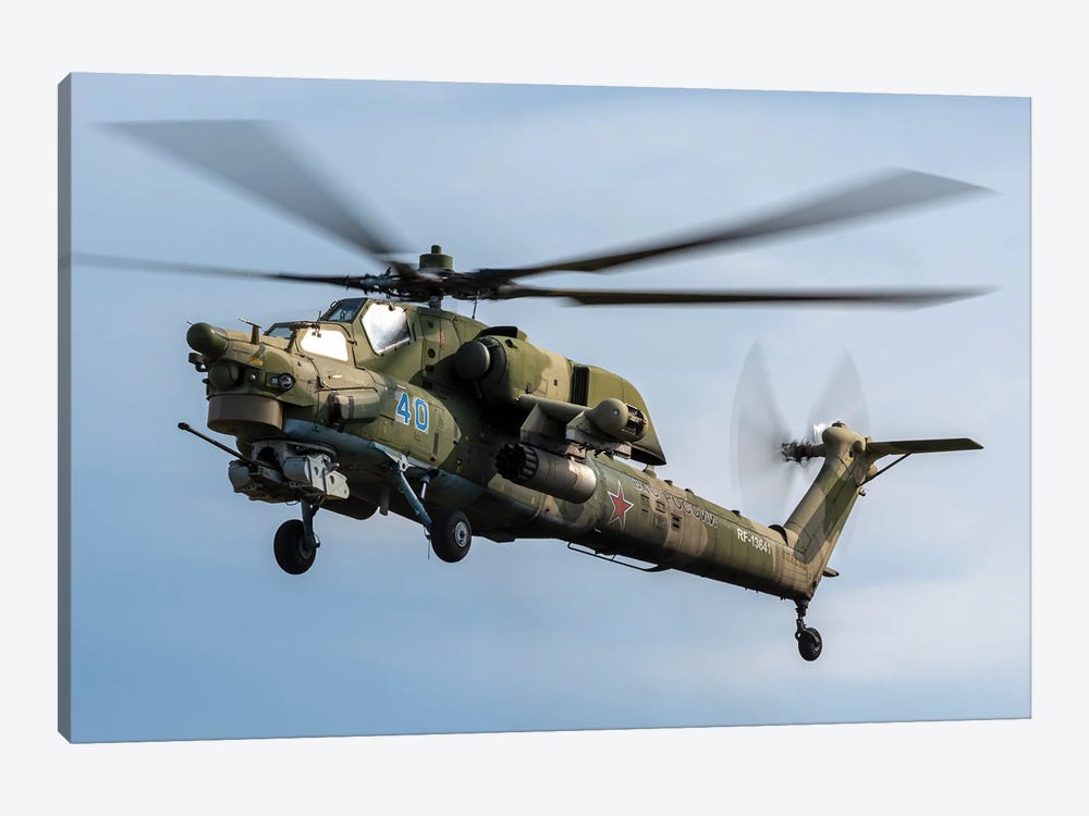 Russian Aerospace Forces Mi-28N Helicopter In Flight, Ryazan, Russia by Daniele Faccioli 1-piece Art Print