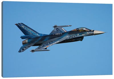 A Belgian Air Component F-16 Fighting Falcon In Special Colors Canvas Art Print - Military Aircraft Art