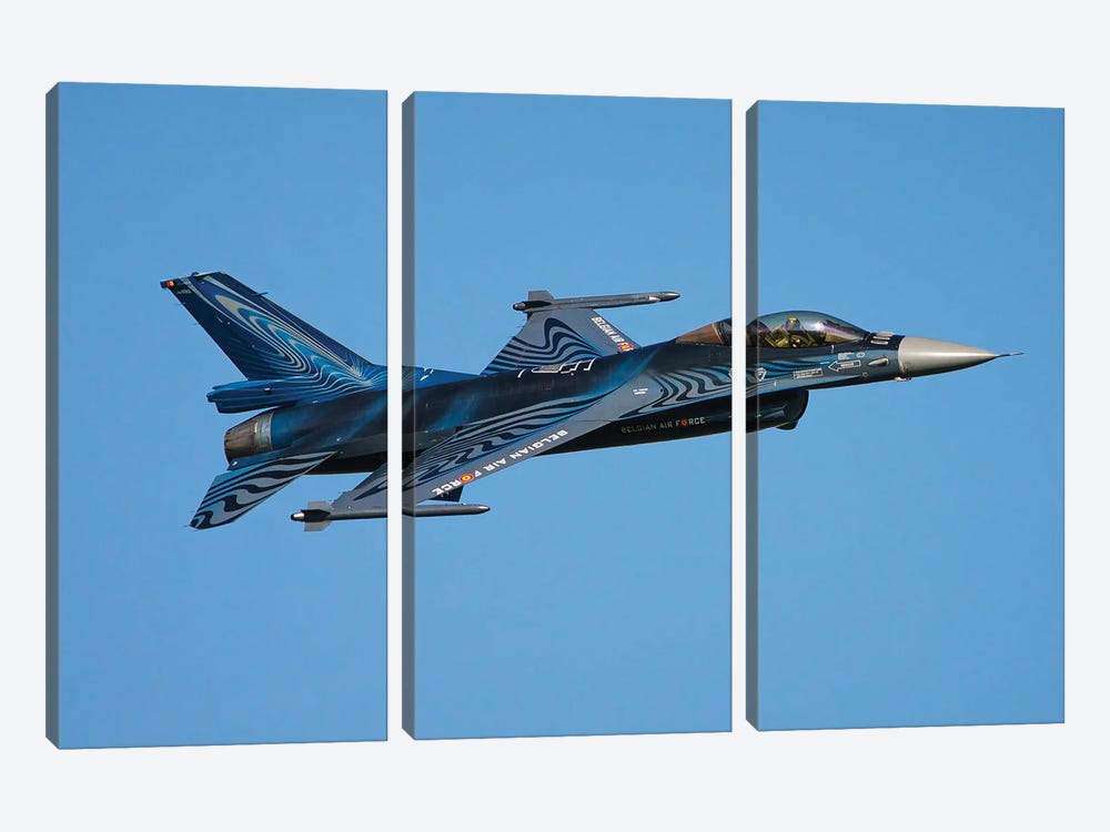 A Belgian Air Component F-16 Fighting Falcon In Special Colors by Dirk Jan de Ridder 3-piece Canvas Art