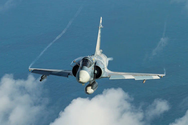 A Brazilian Air Force Mirage 2000 Fighter Plane Over The Atlantic Ocean