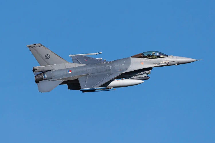 A Royal Netherlands Air Force F-16 Fighting Falcon Taking Off