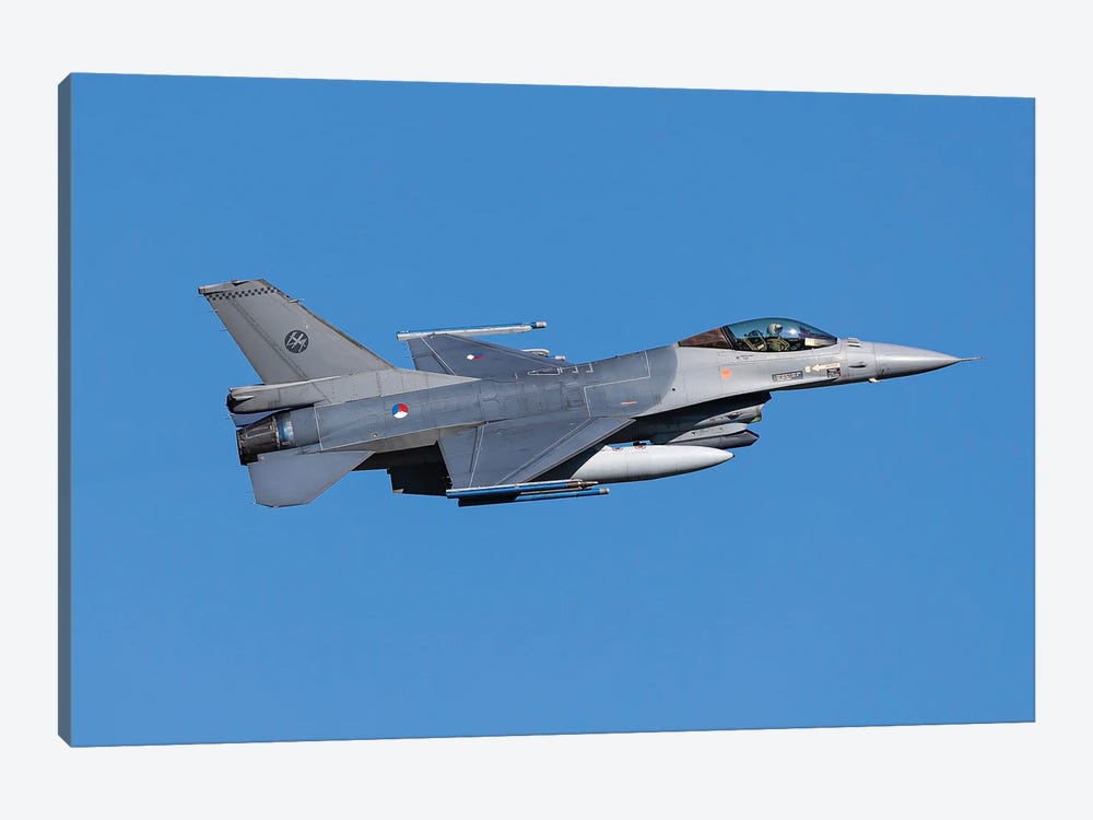 A Royal Netherlands Air Force F-16 Fighting Falcon Taking Off by Dirk Jan de Ridder 1-piece Canvas Artwork