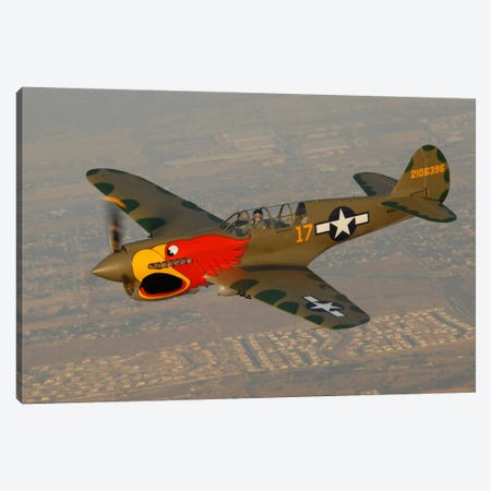 P-40 Warhawk Flying Over Chino, California II Canvas Print #TRK408} by Phil Wallick Art Print