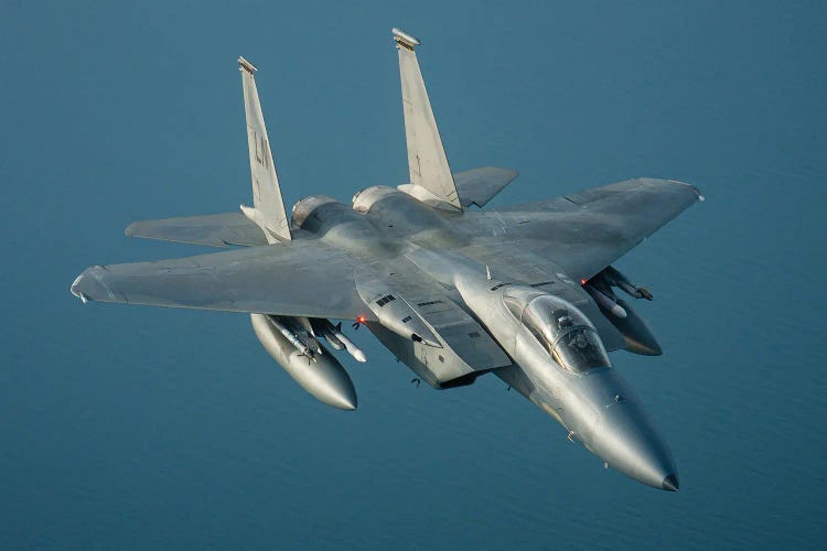 A Us Air Force F-15C Eagle Over The North Sea