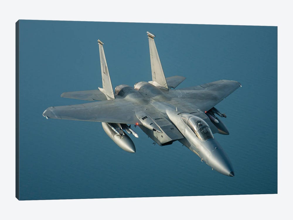 A Us Air Force F-15C Eagle Over The North Sea by Dirk Jan de Ridder 1-piece Canvas Wall Art