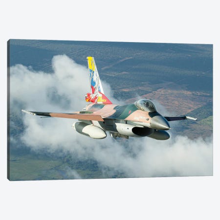 A Venezuelan Air Force F-16 Fighting Falcon Flying Over Brazil Canvas Print #TRK4095} by Dirk Jan de Ridder Canvas Artwork