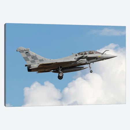 The First Rafale Omnirole Fighter Jet For The Croatian Air Force Prepares For Landing Canvas Print #TRK4096} by Dirk Jan de Ridder Canvas Wall Art