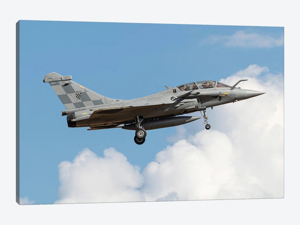 The First Rafale Omnirole Fighter Jet For The Croatian Air Force Prepares For Landing by Dirk Jan de Ridder 1-piece Canvas Art