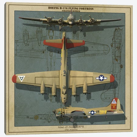A B-17G Flying Fortress Strategic Bomber Of World War II Canvas Print #TRK4098} by Kurt Miller Art Print