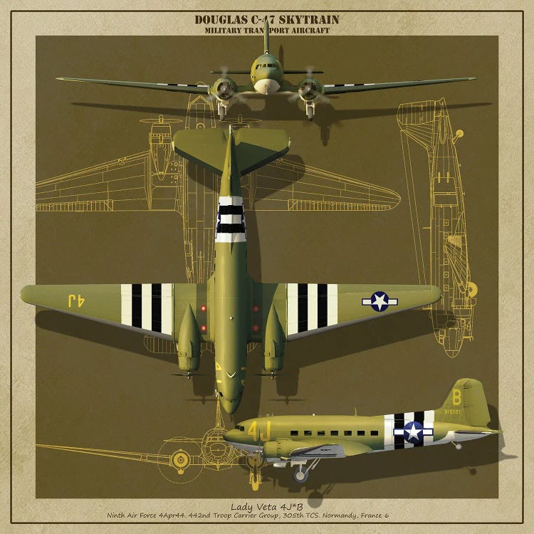 A C-47 Skytrain Military Transport Aircraft by Kurt Miller wall art