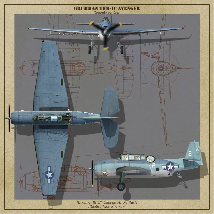 A Tbm-1C Avenger Torpedo Bomber Of World War II by Kurt Miller wall art