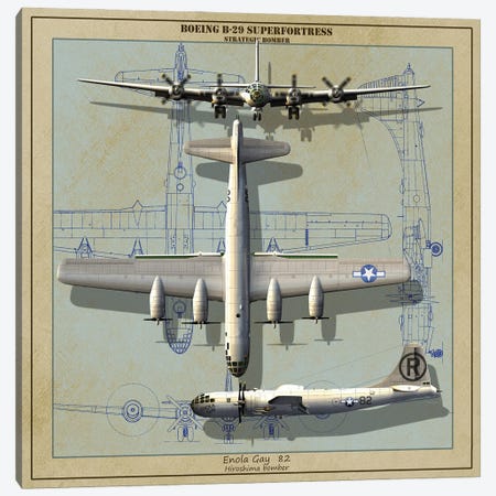 B-29 Superfortress Strategic Bomber Of World War II Canvas Print #TRK4103} by Kurt Miller Art Print